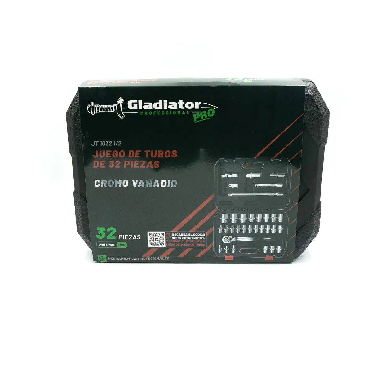 GLADIATOR - JUEGO DE TUBOS DE 32 PIEZAS CROMO VANADIO - GLADIATOR PRO JT 1032 1/2