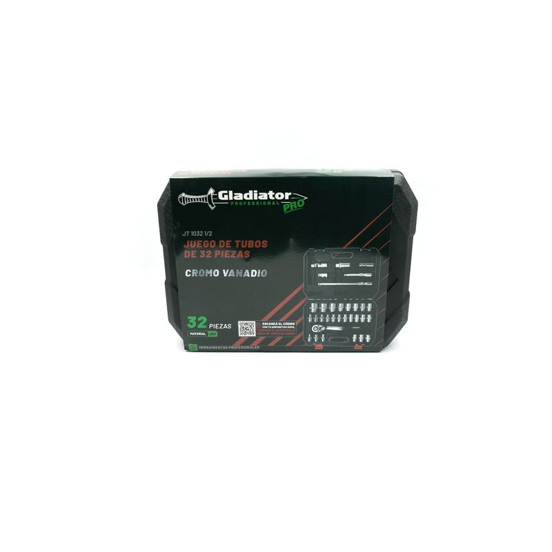 GLADIATOR - JUEGO DE TUBOS DE 32 PIEZAS CROMO VANADIO - GLADIATOR PRO JT 1032 1/2