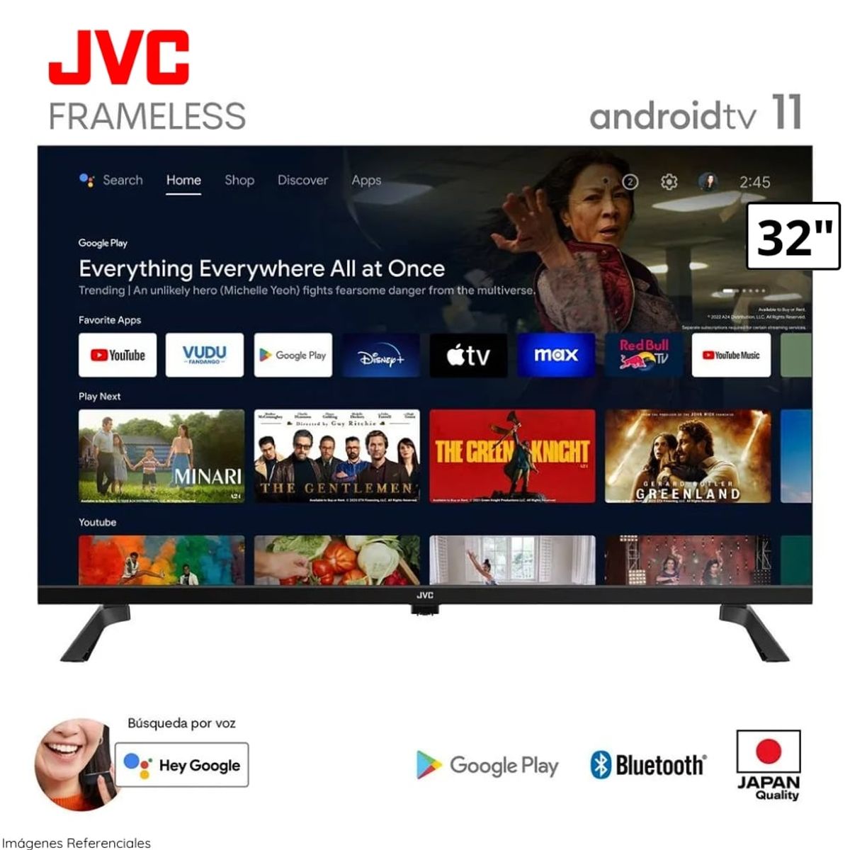 GENERICO - Televisor JVC 32 pulg. HD Android Tv LED Smart TV LT-32KB127