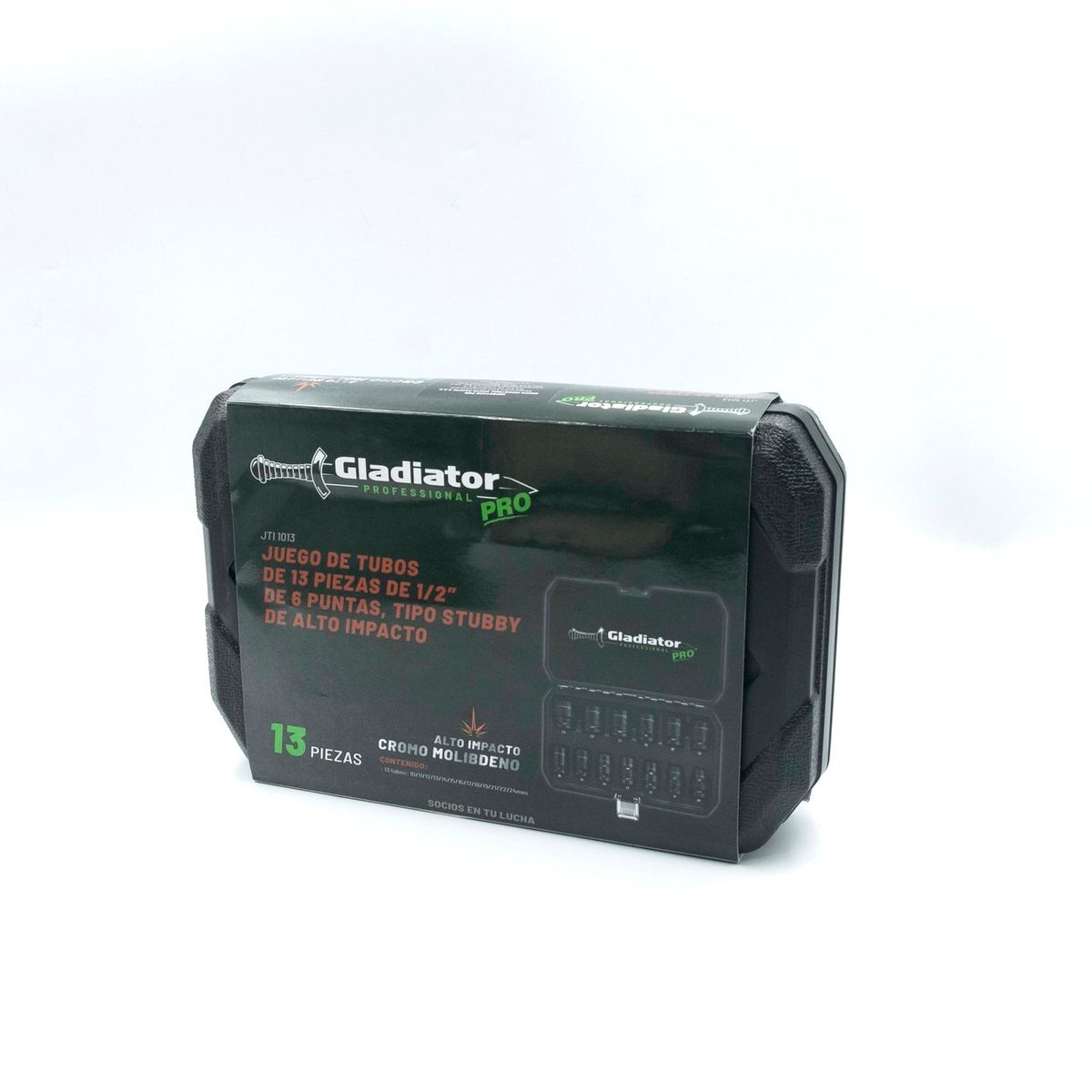 GLADIATOR - JUEGO DE TUBOS DE 13 PIEZAS DE 1/2" DE 6 PUNTAS, TIPO STUBBY DE ALTO IMPACTO - GLADIATOR