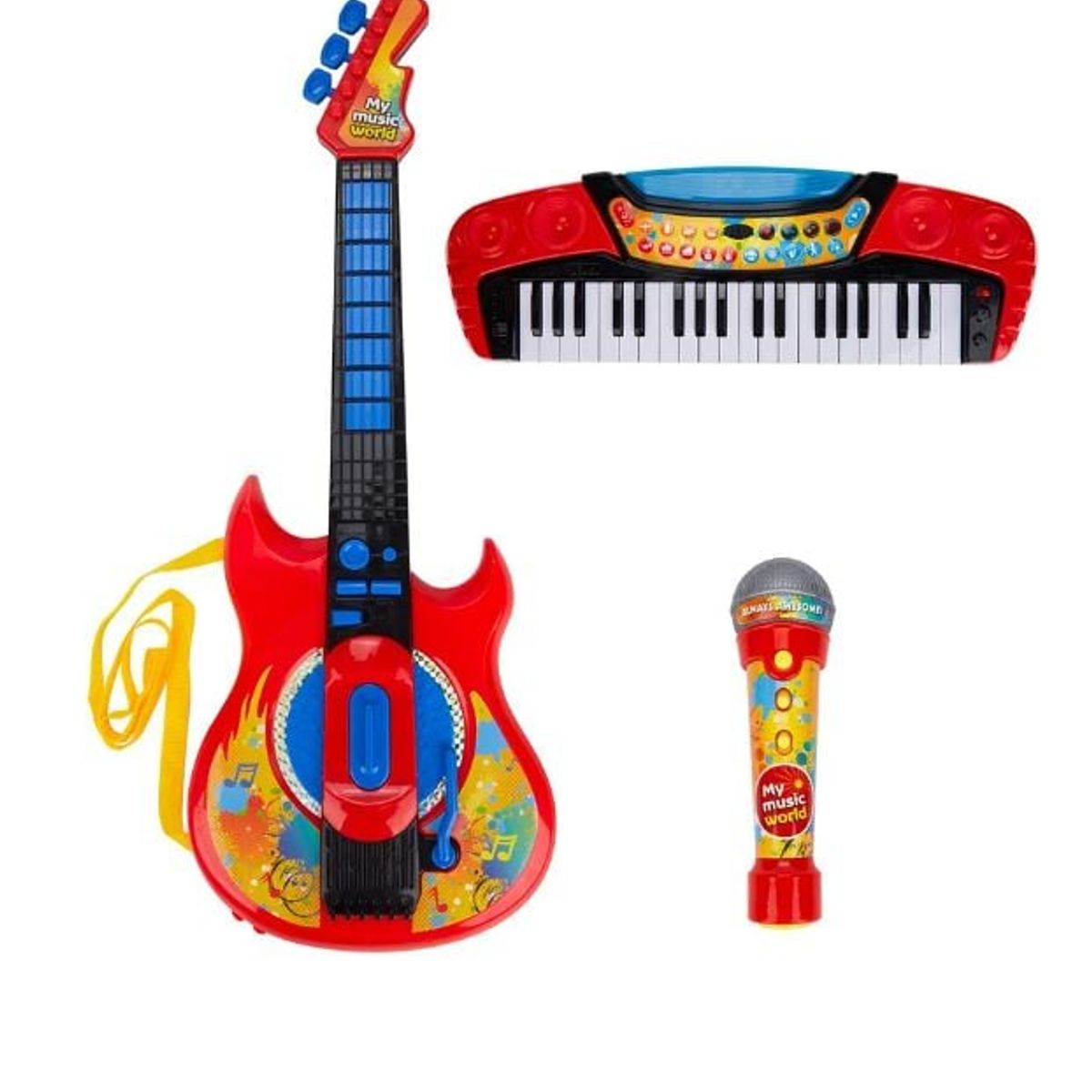 GENERICO - Set Musical Guitarra Órgano y Micrófono Luces Led