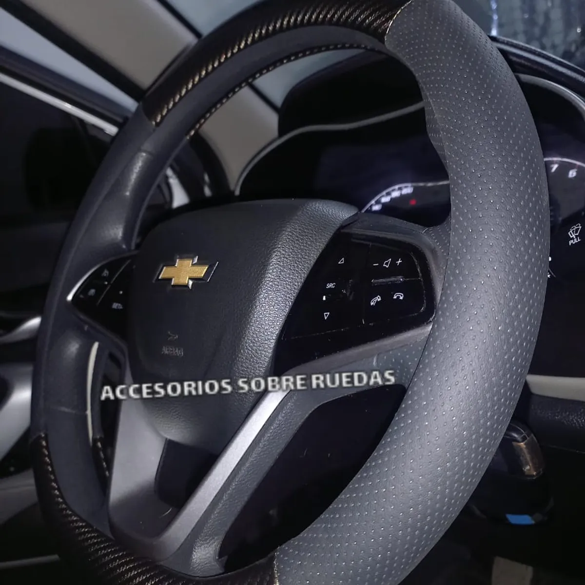 GENERICO - FUNDA DE TIMON DE CUERO TIPO D PARA CHEVROLET GROOVE