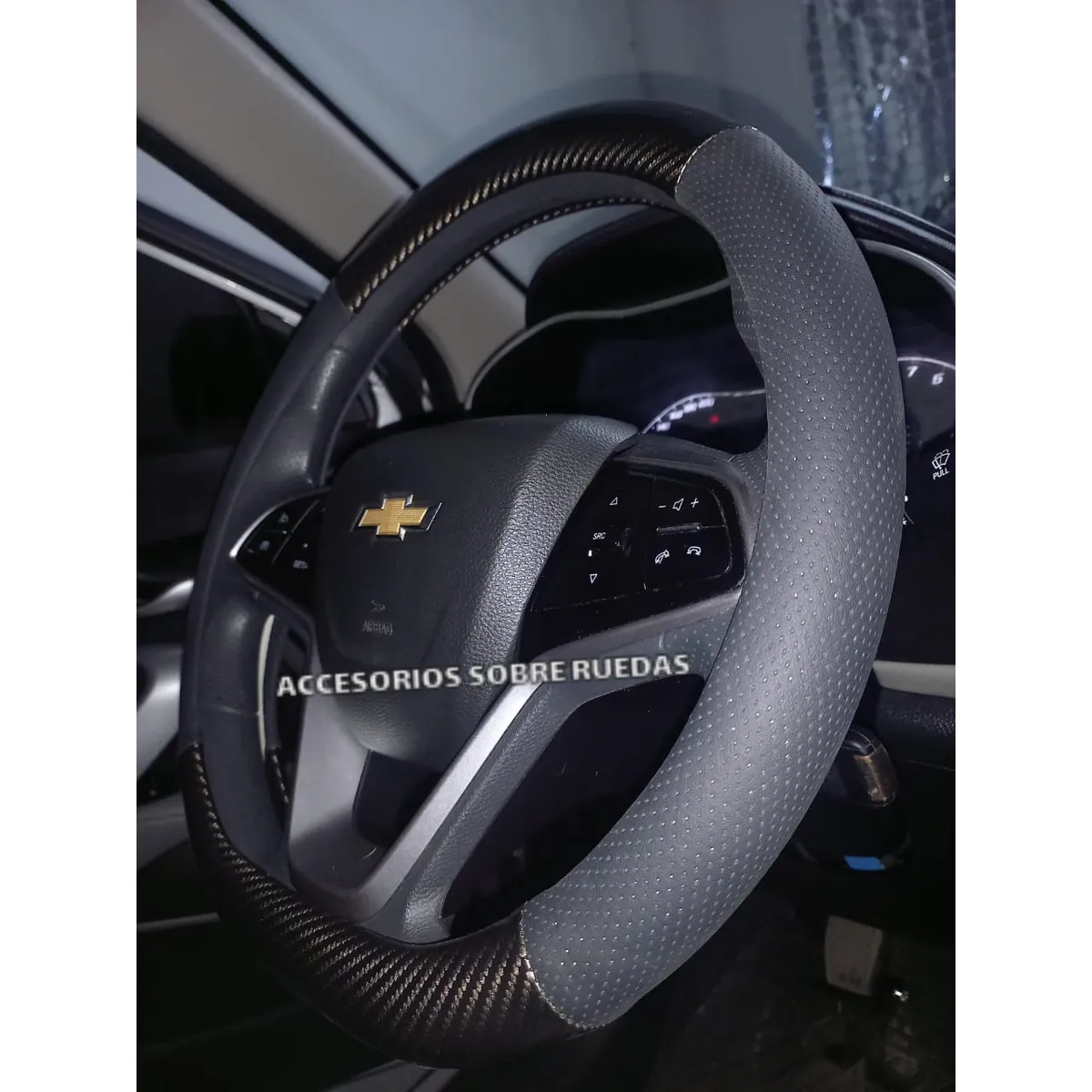 GENERICO - FUNDA DE TIMON DE CUERO TIPO D PARA CHEVROLET GROOVE