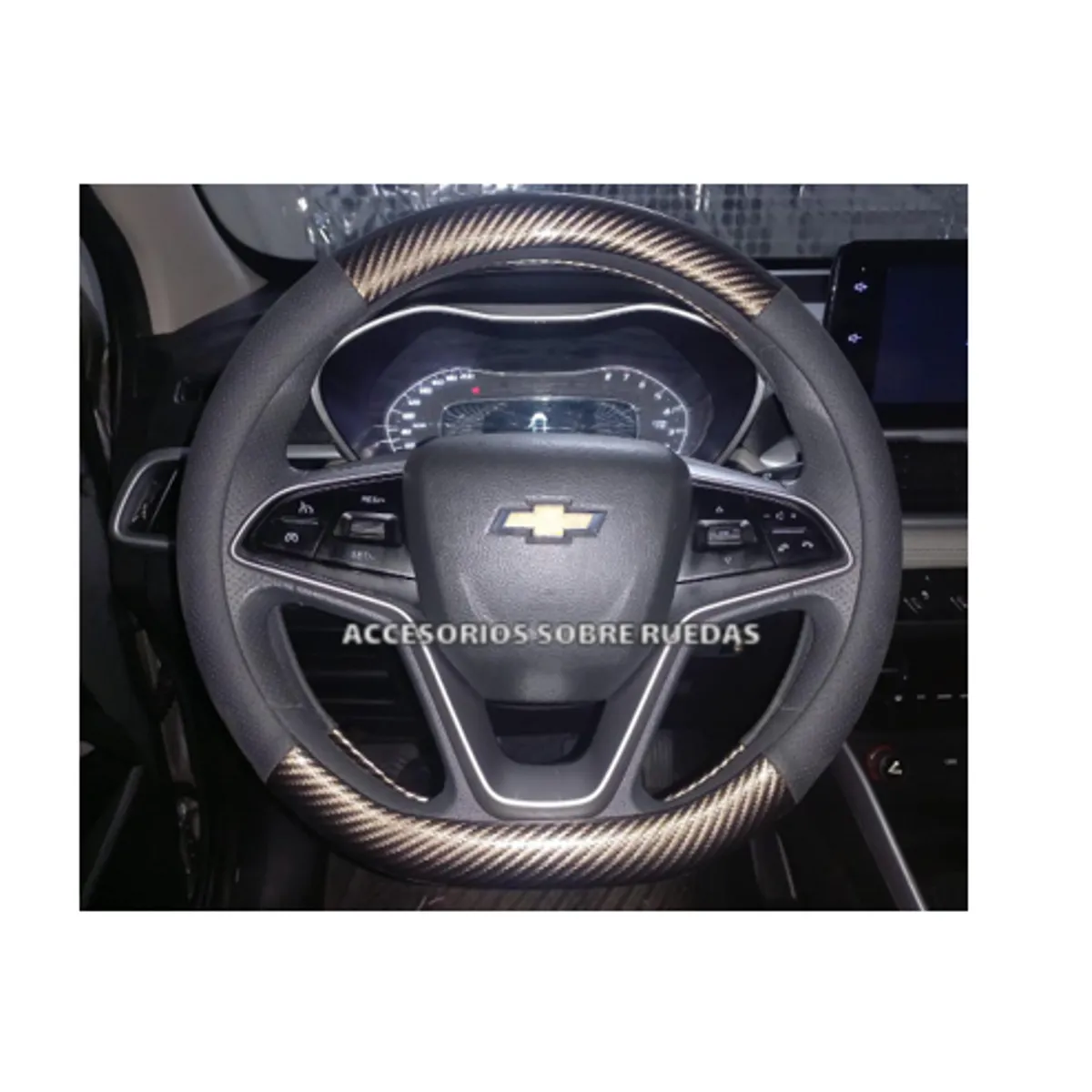 GENERICO - FUNDA DE TIMON DE CUERO TIPO D PARA CHEVROLET GROOVE