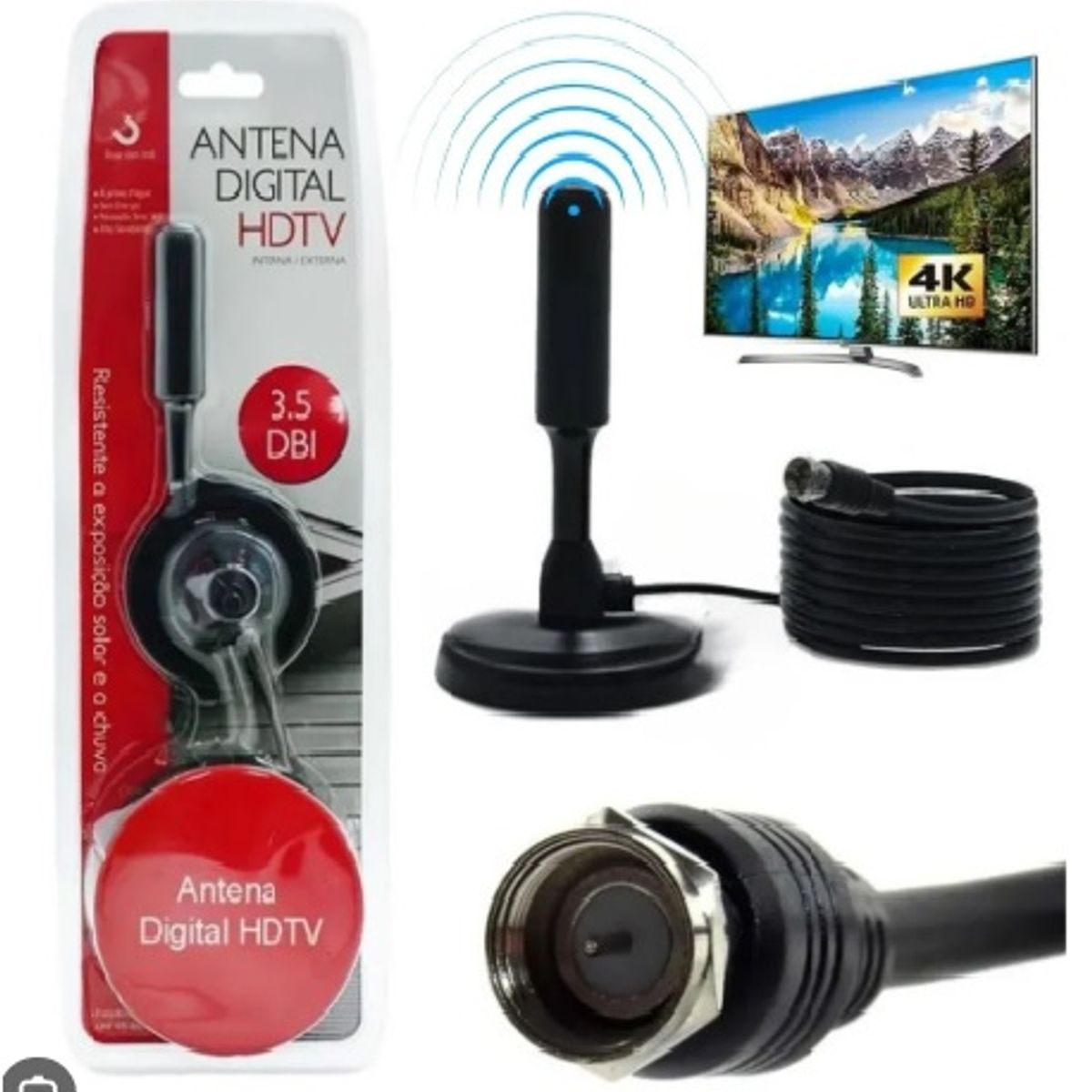 GENERICO - Antena TV HD para TV LCD SMART TV Con Señal Digital Decodificadores