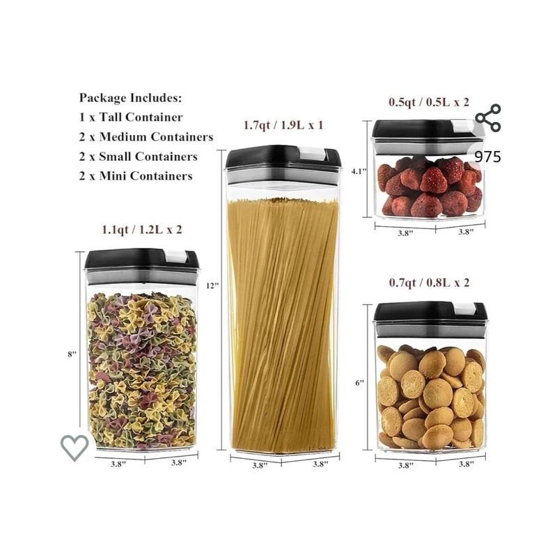 GENERICO - 7 Contenedores Cereales Menestras Hermético Navidad Genieka