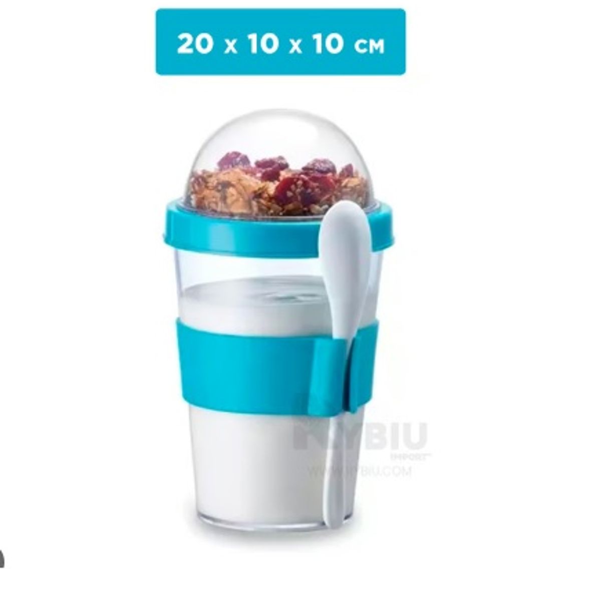 GENERICO - Vaso para Yogurt y Cereal con Cuchara de 350ML  Modelo Capibara