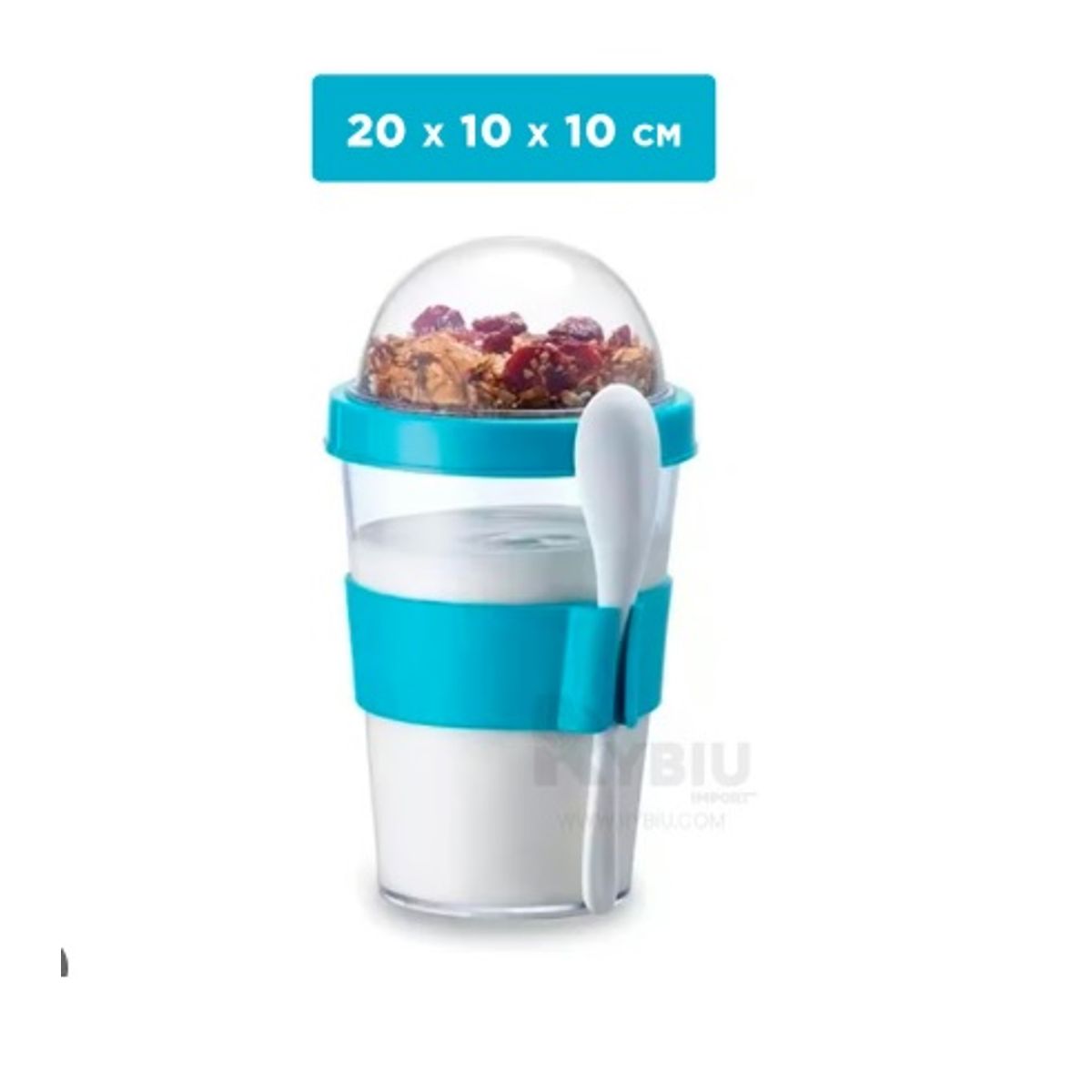 GENERICO - Vaso para Yogurt y Cereal con Cuchara de 350ML  Modelo Capibara