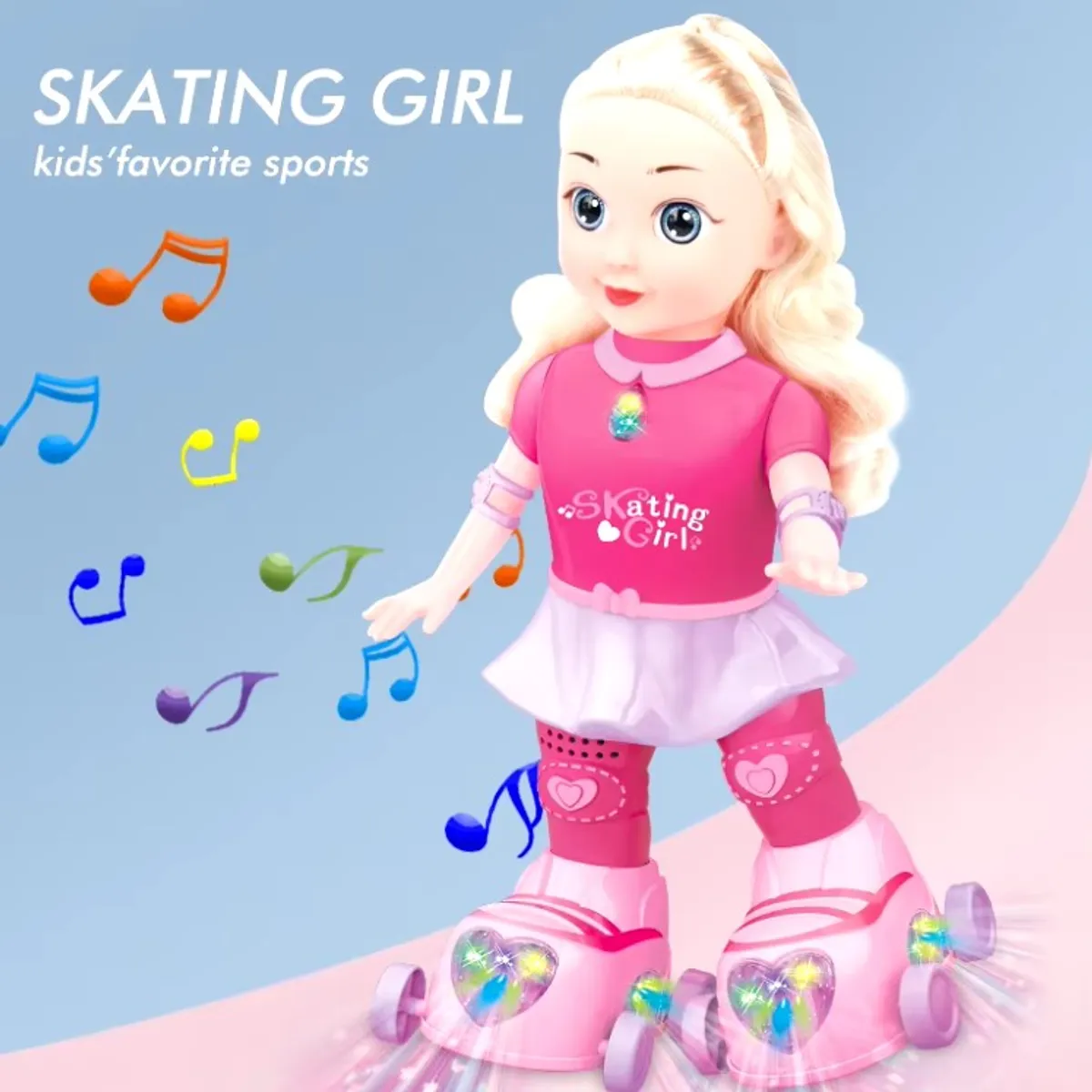 GENERICO - MUÑECA EN PATINES MUSICAL CON LUCES