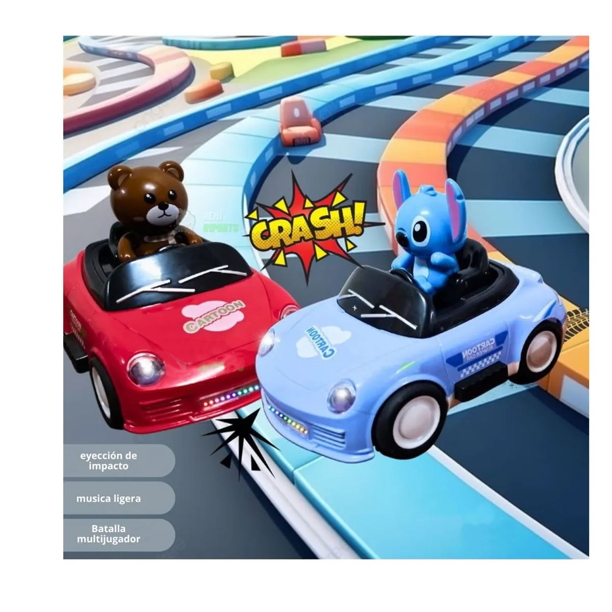 OEM - Juguete Set Carros Chocones Personajes con Control Remoto