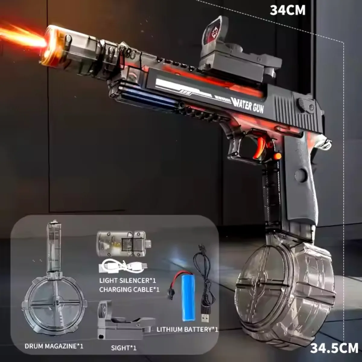 GENERICO - Juguete Pistola de Agua Eléctrica Automática y Manual