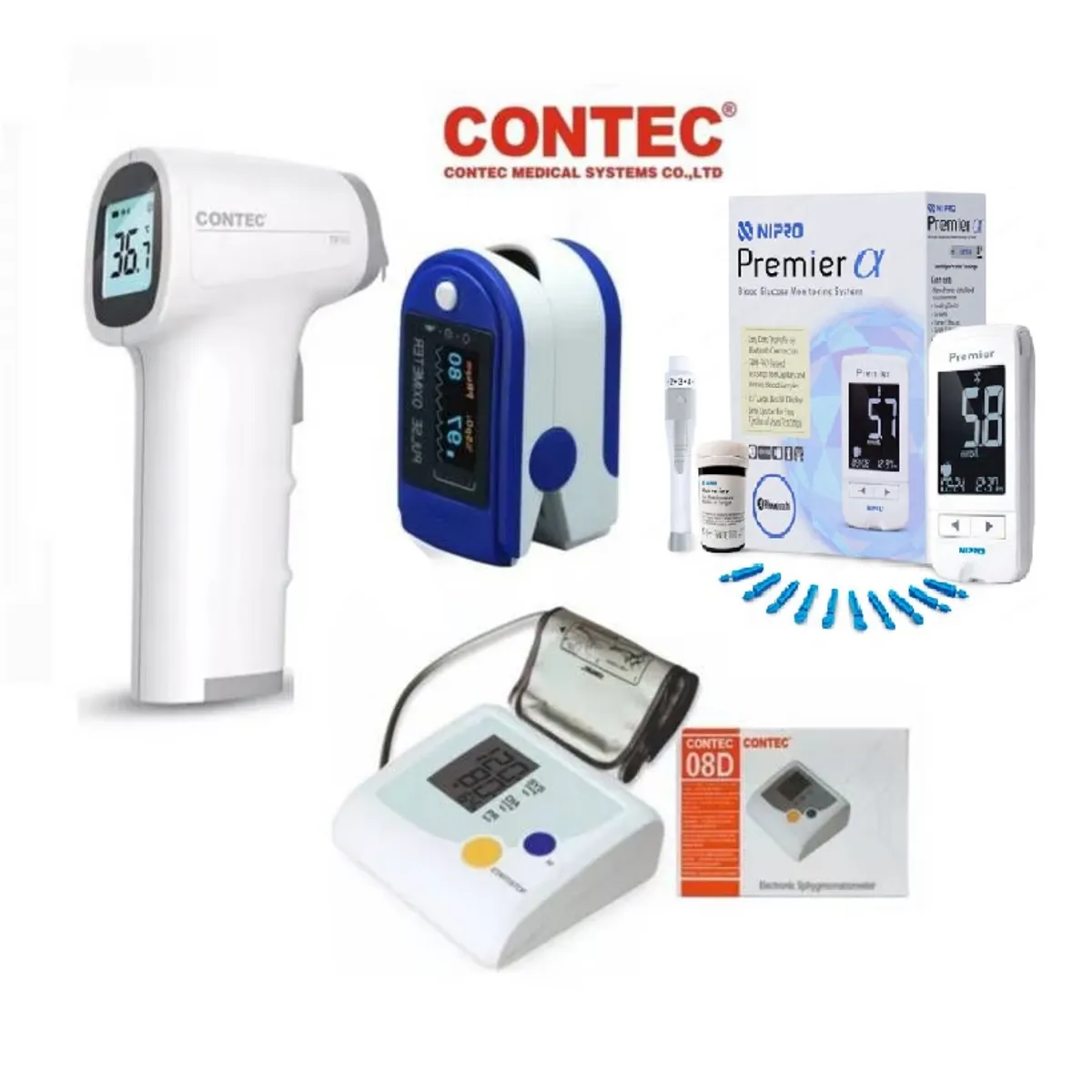 CONTEC - PACK GLUCOMETRO - OXIMETRO -TERMOMETRO -TENSIOMETRO CONTEC