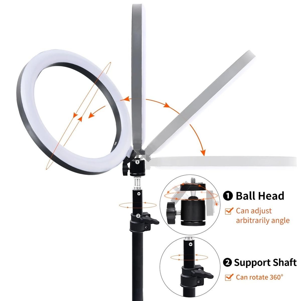 GENERICO - ARO LED 30cm CON SOPORTE PARA CELULAR GIRA 360g y TRIPODE 2 10m