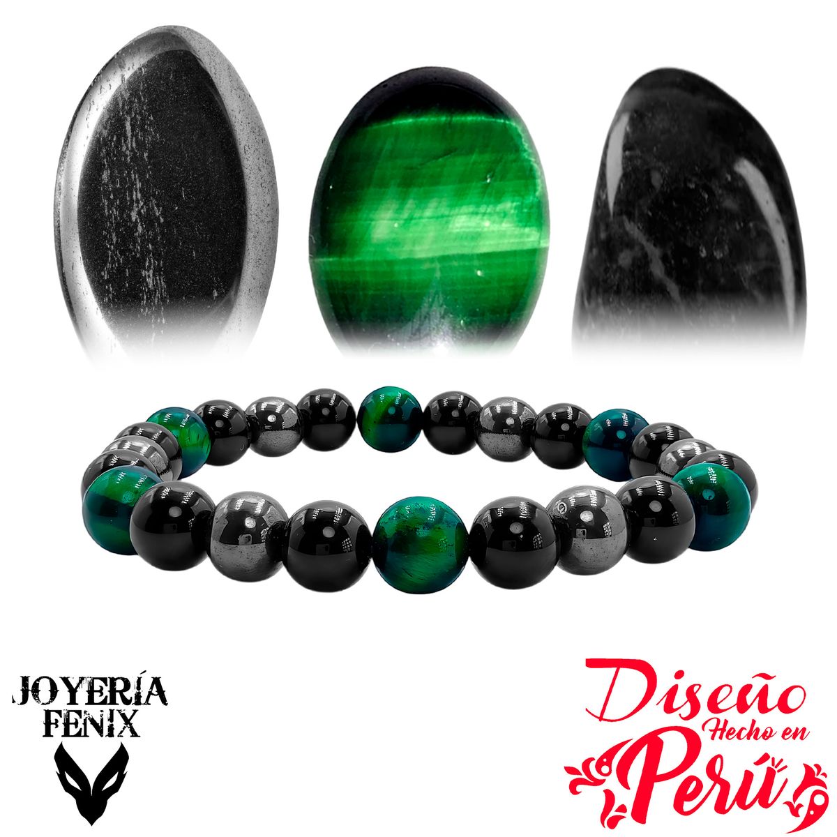 JOYERIA FENIX - Pulsera Triple Protección Turmalina - Joyería Fenix