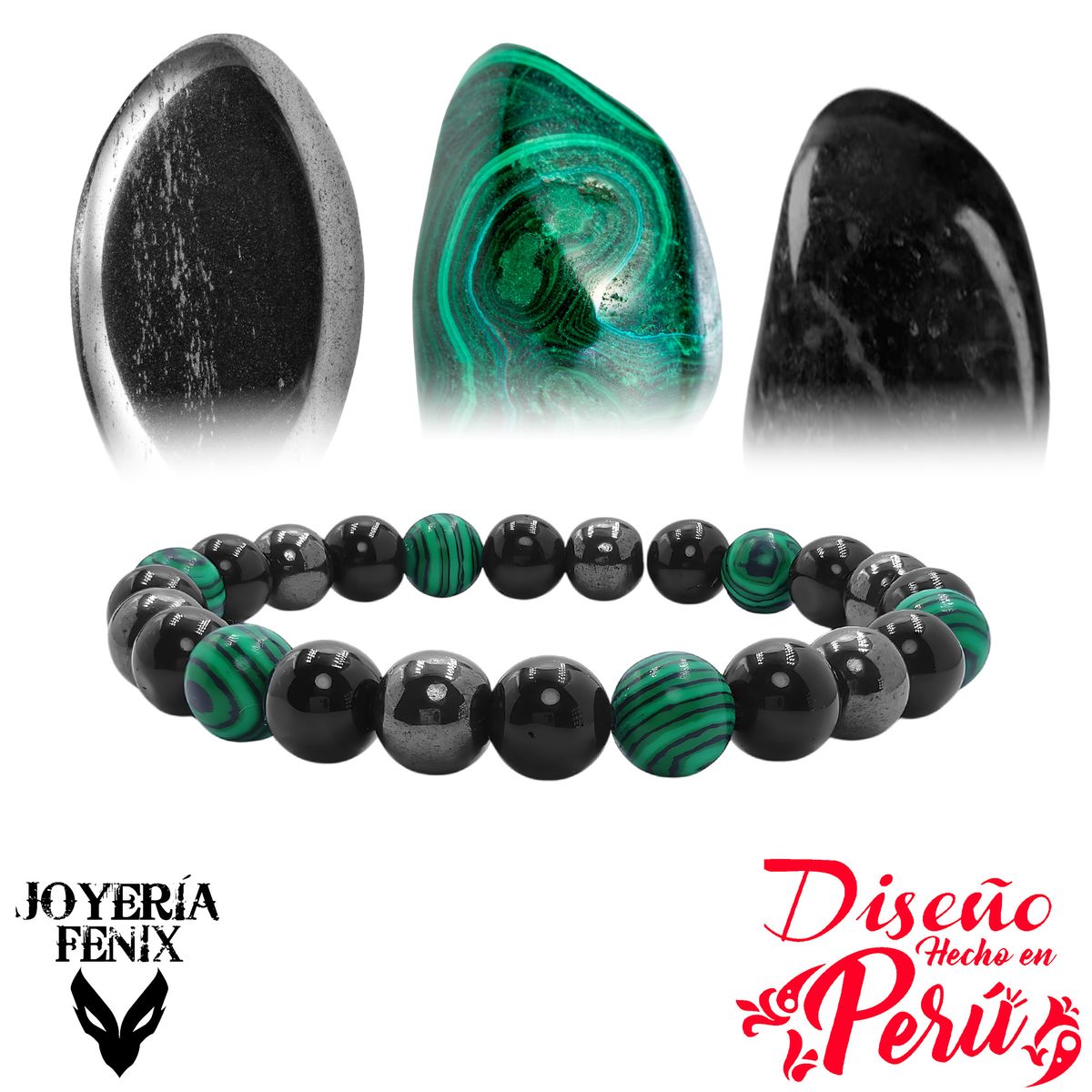 JOYERIA FENIX - Pulsera Triple Protección Turmalina - Joyería Fenix