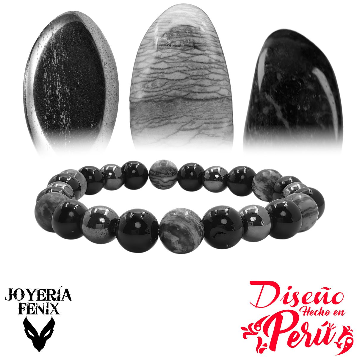 JOYERIA FENIX - Pulsera Triple Protección Turmalina - Joyería Fenix