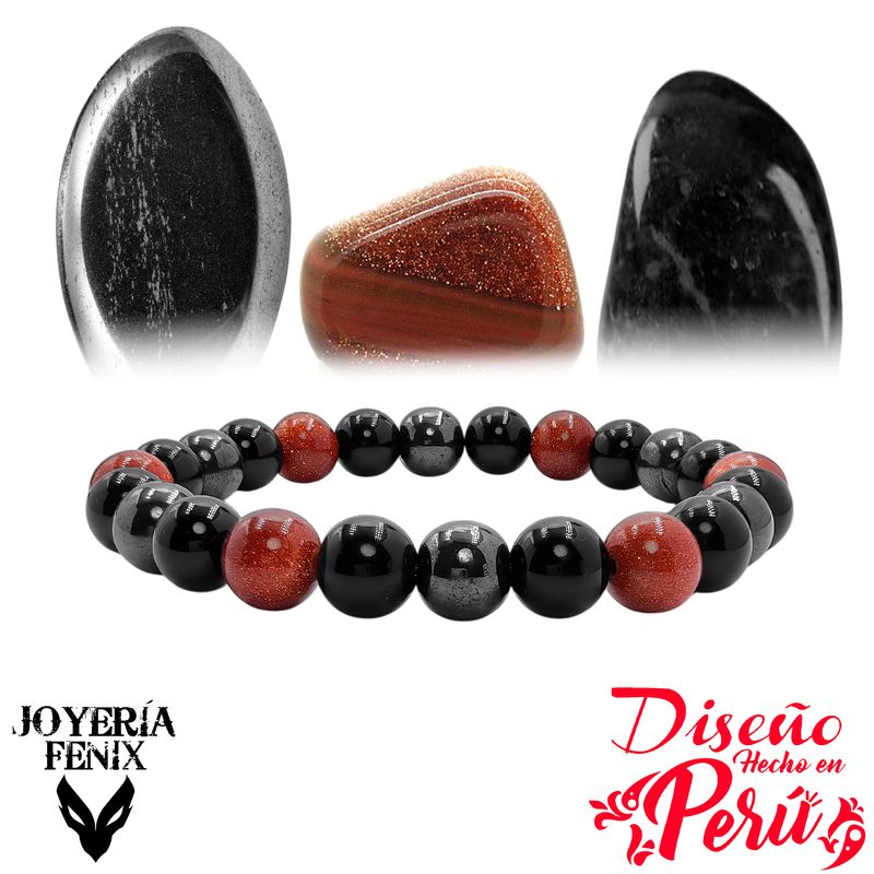 JOYERIA FENIX - Pulsera Triple Protección Turmalina - Joyería Fenix