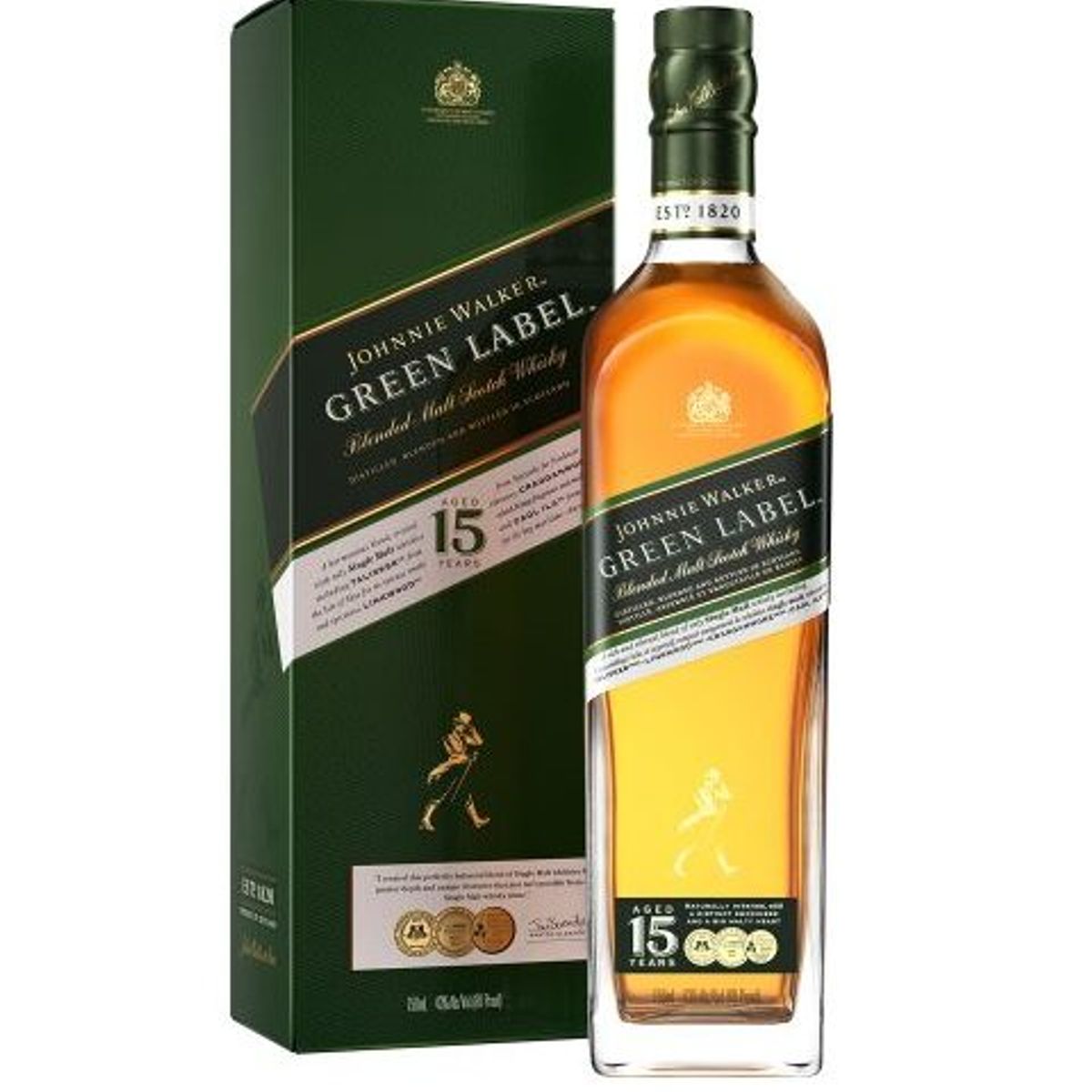JOHNNIE WALKER - Whisky Johnnie Walker Green Label Botella 750 mL