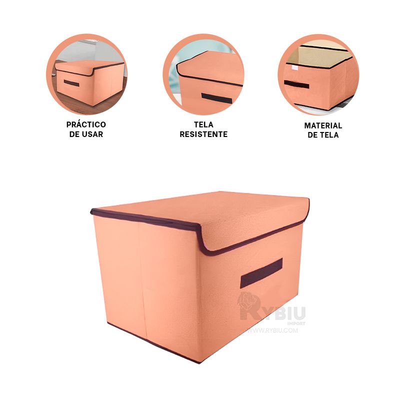 GENERICO - Caja Practica y Moderna para Ordenar 36x24x23 Mostaza