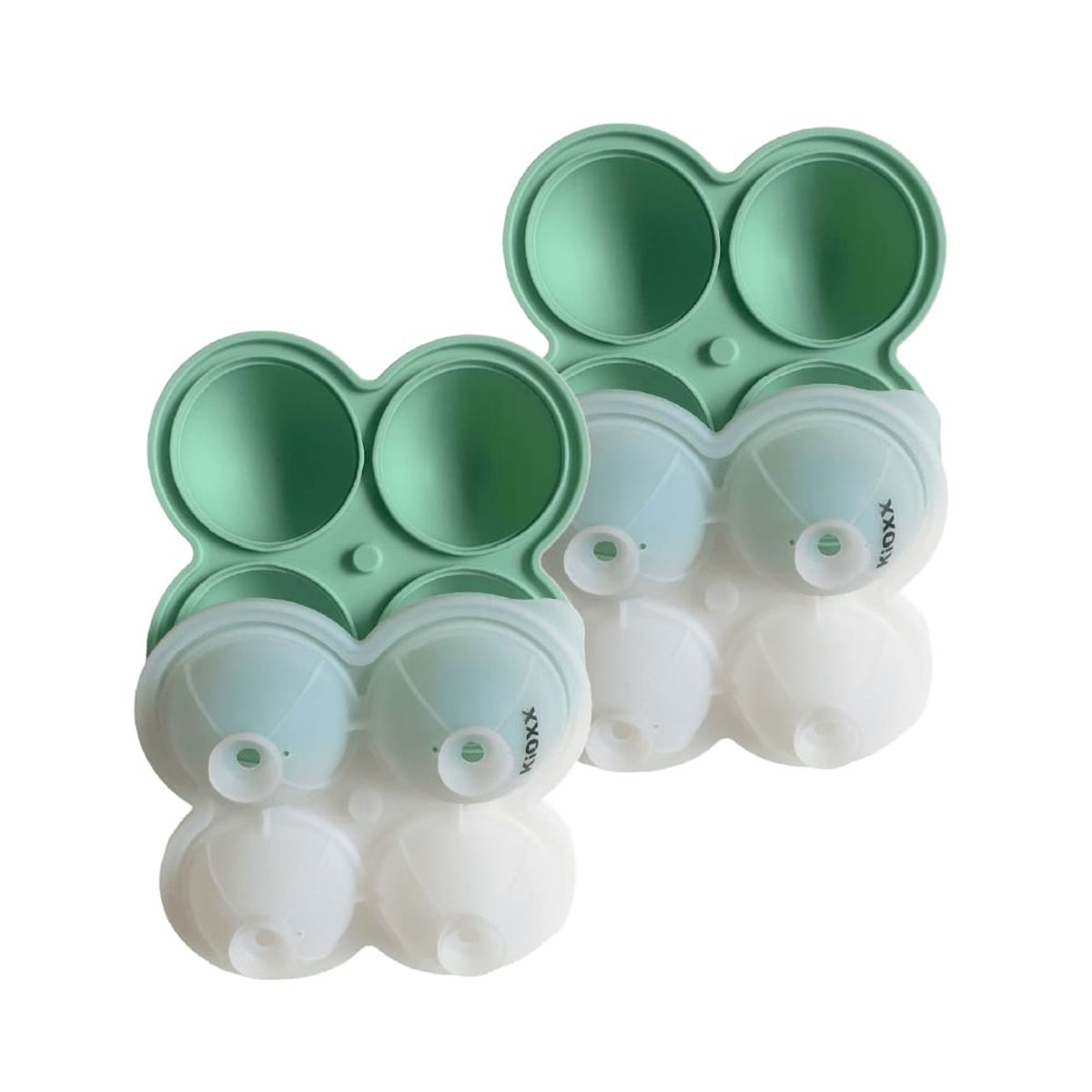 KIOXX - Set de 2 Cubetas de Silicona Circulares 4 Cavidades KiOXX  Verde Claro