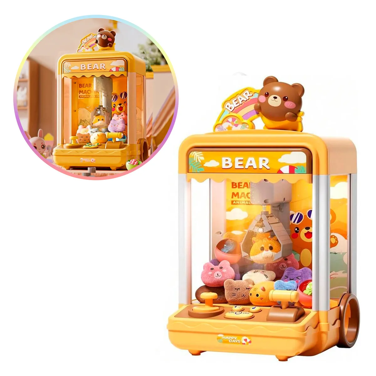 BUYPAL - Maquina Dispensador Regalos con Garra y Peluches Amarillo