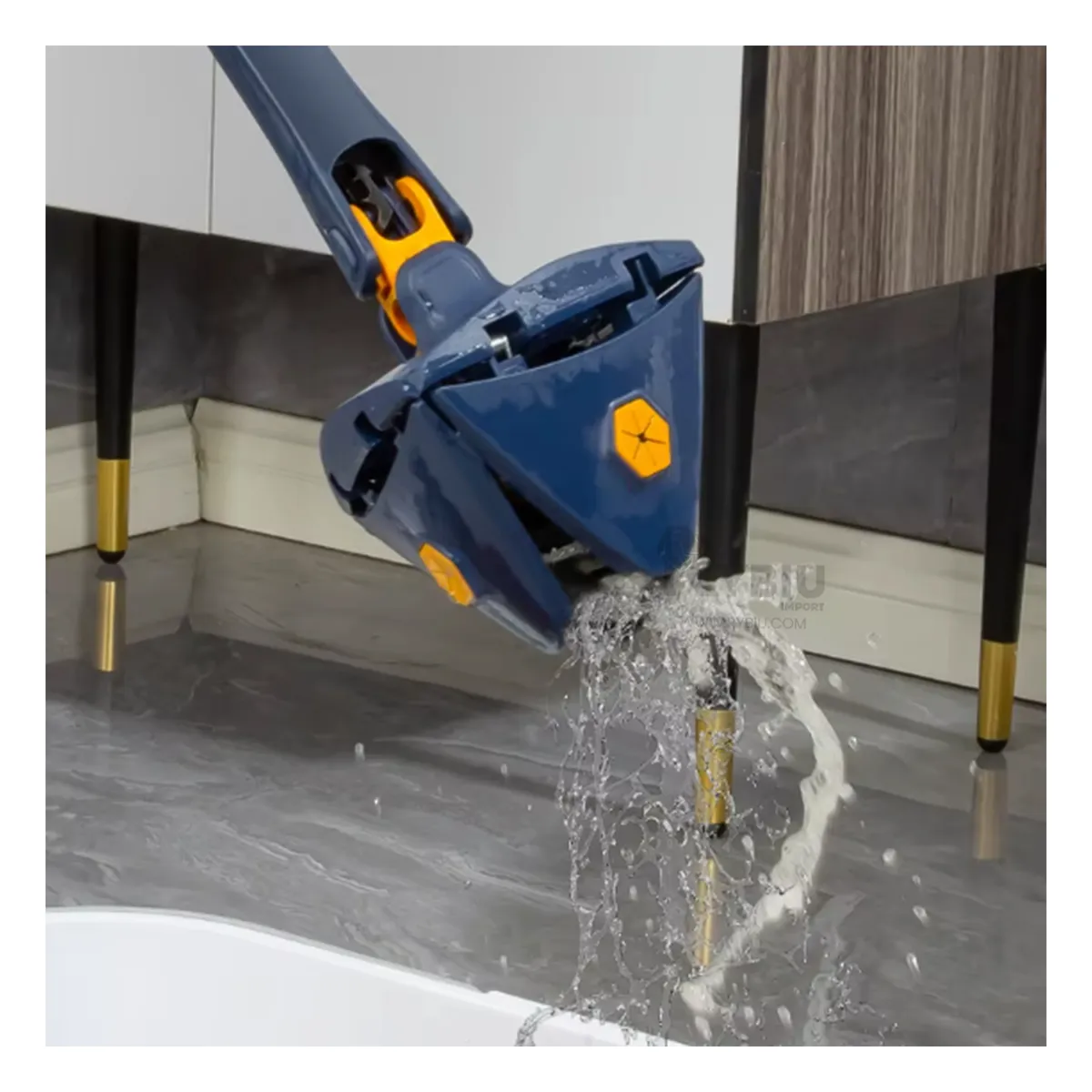 GENERICO - Trapeador con Exprimidor para Cocina Azul Y+Papel de Regalo