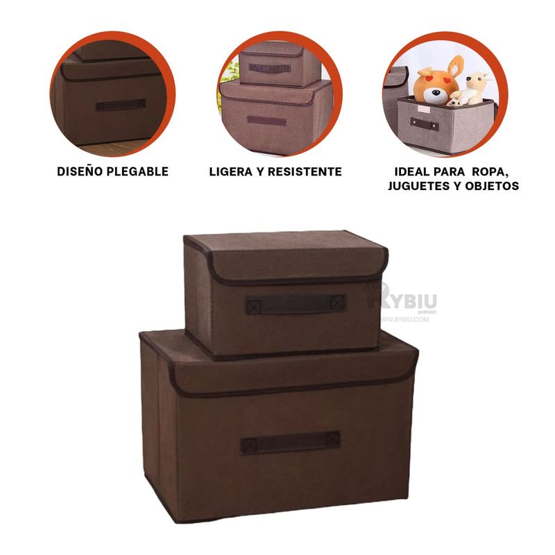 GENERICO - Caja Facil de Usar 25x19x16 Marron Y+Regalo Stickers