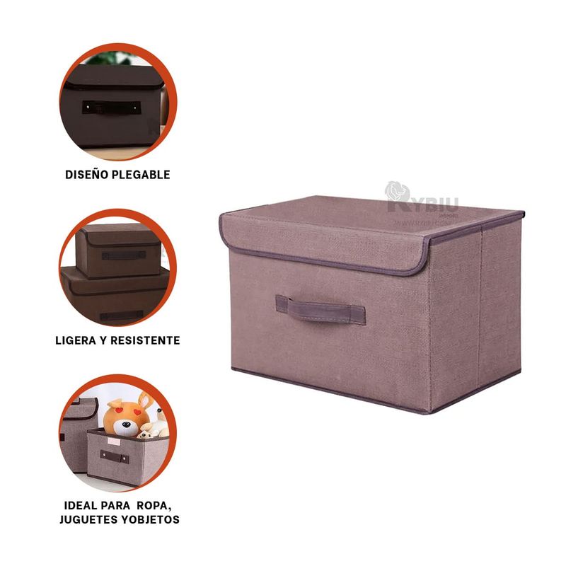 GENERICO - Cajon con Estilo Unico 25x19x16 en Marron Y+Gift MiniAgenda