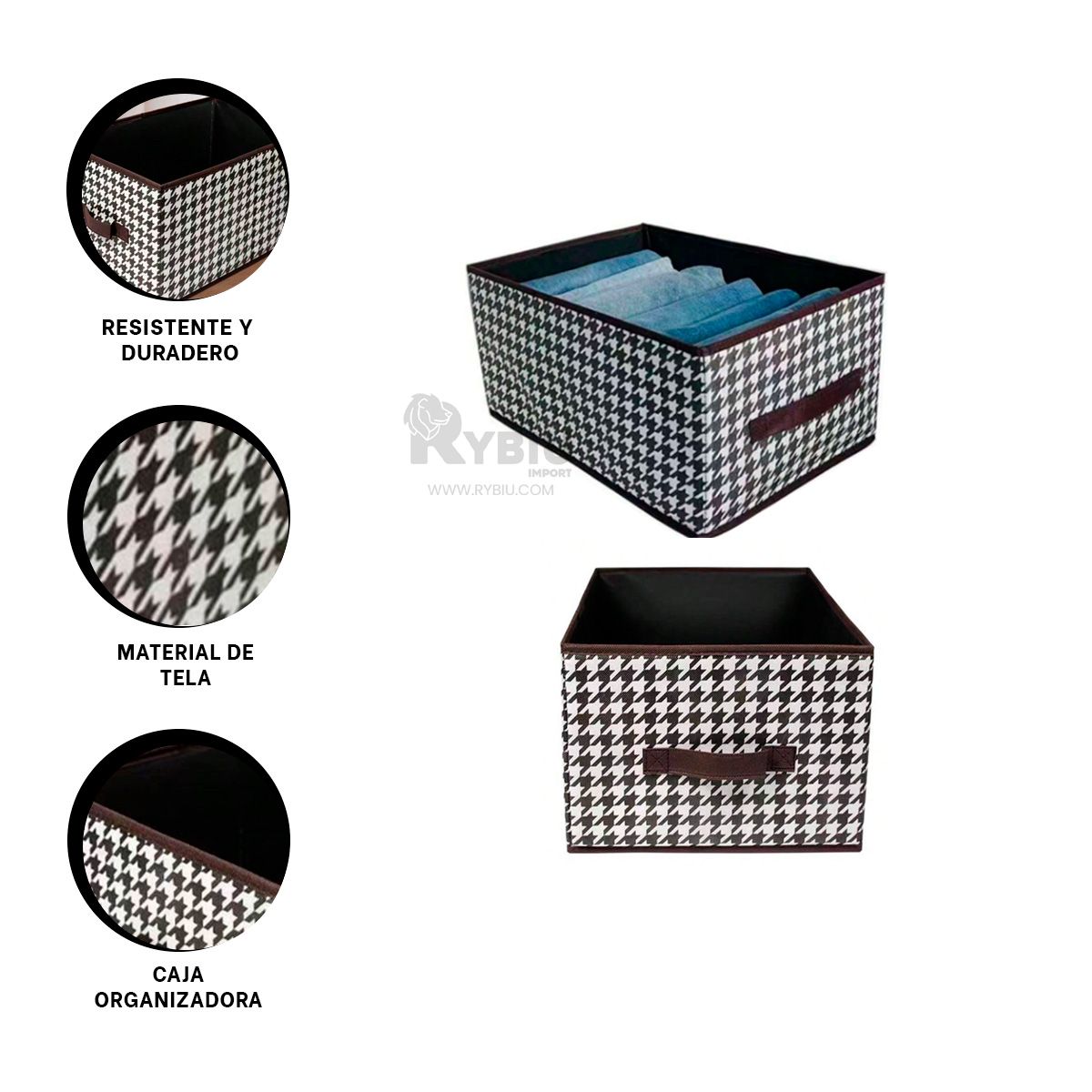 GENERICO - Cajon con Estilo Unico 47x28x20 en Marron Y+Gift MiniAgenda