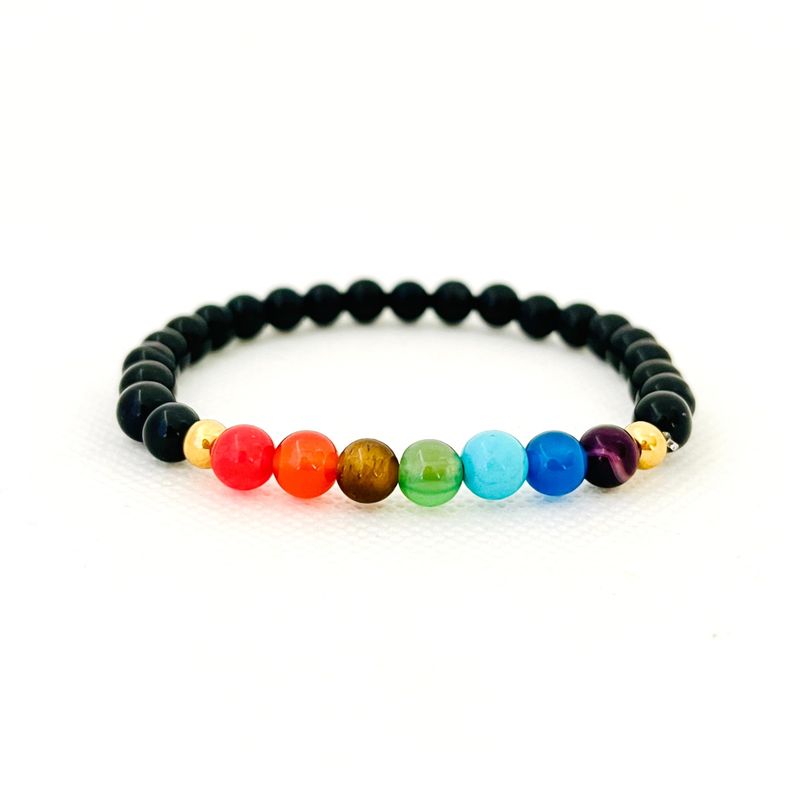 GENERICO - Pulsera 7 Chakras Cuarzos #6 y Acero - Cami