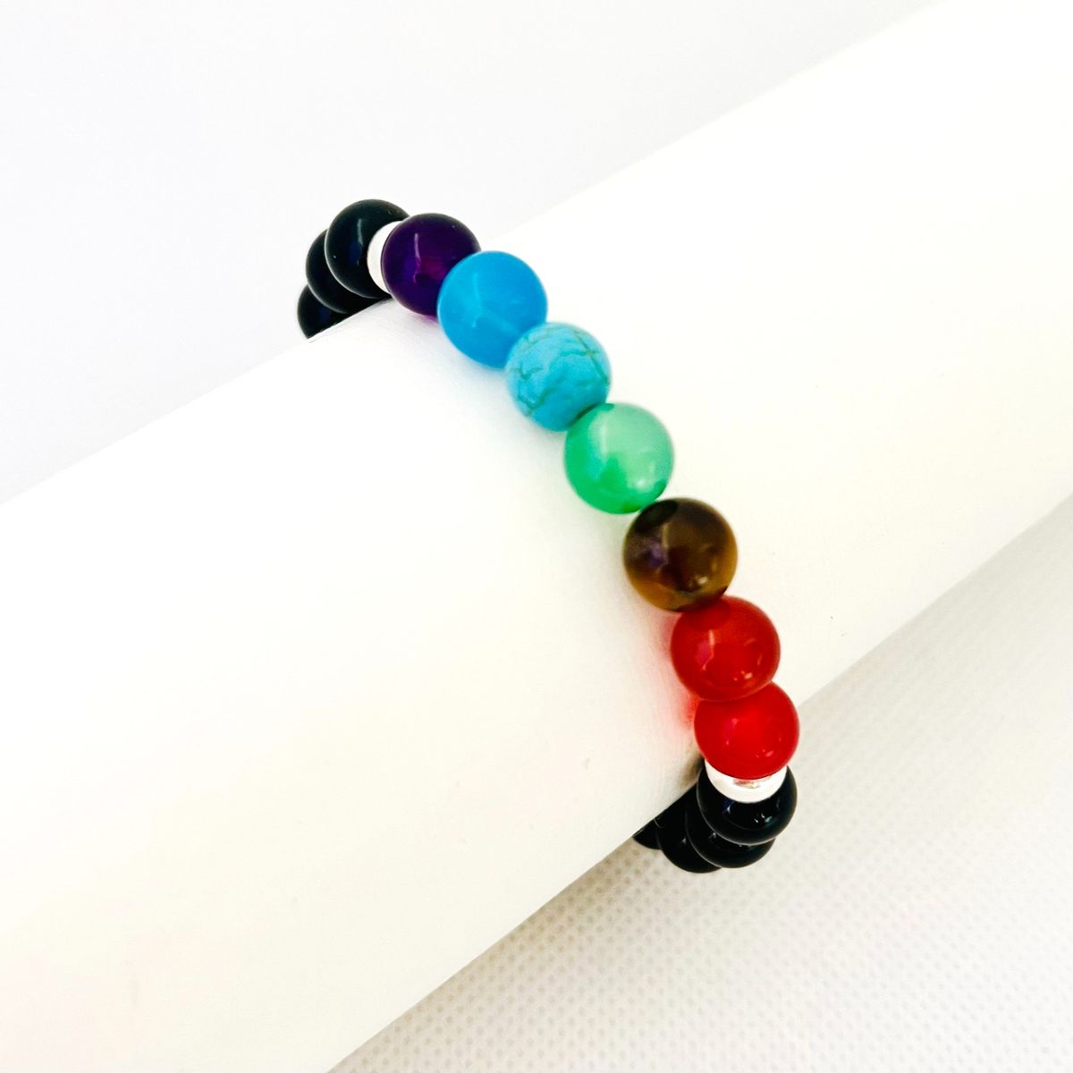 GENERICO - Pulsera 7 Chakras Cuarzos #8 y Plata - Cami