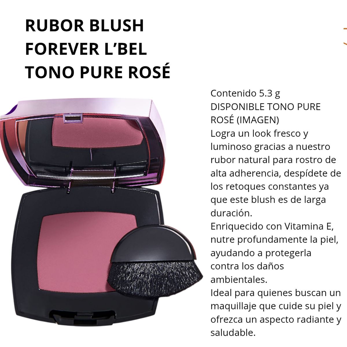 LBEL - Rubor compacto rostro BLUSH FOREVER L’BEL TONO puré rose