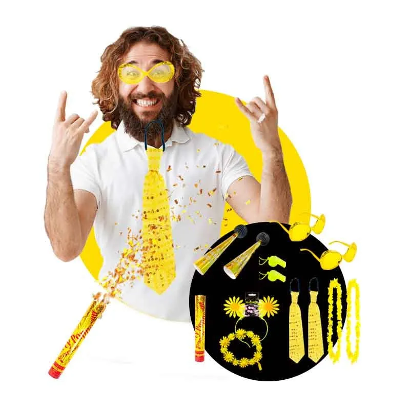 GENERICO - Cotillón para 4 Adultos Año Nuevo, 13 pzas (Mod-D)