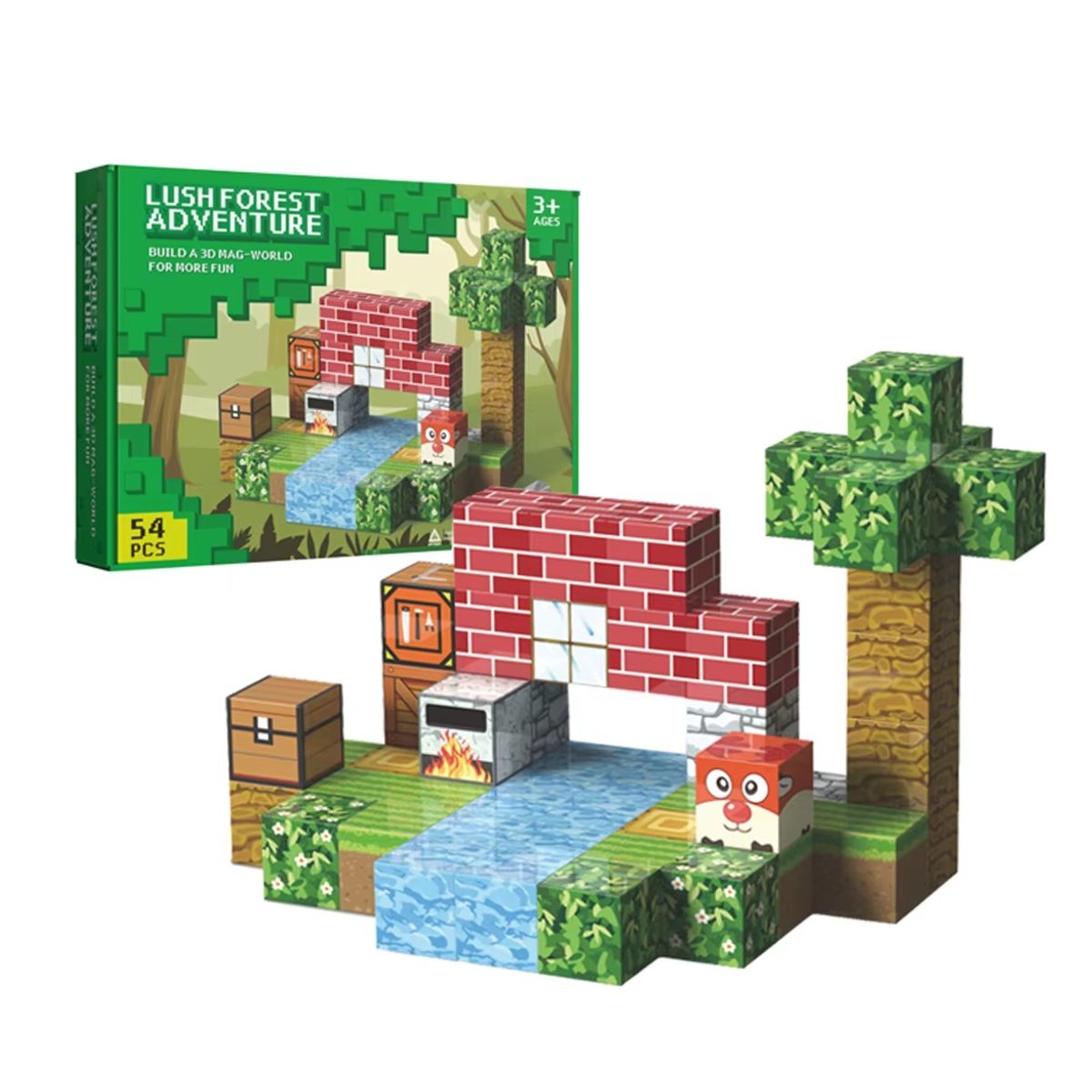 OEM - Bloques Magnéticos Estimulación Minecraft 54 PCS Adventure