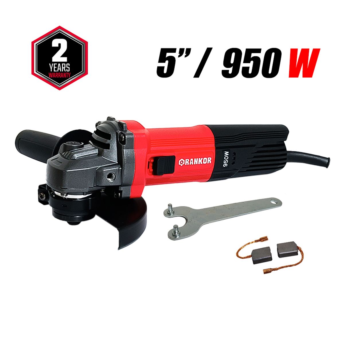 RANKOR - Amoladora Esmeril Angular Industrial 5 Pulgadas Rankor RAG950501 950W 11000rpm