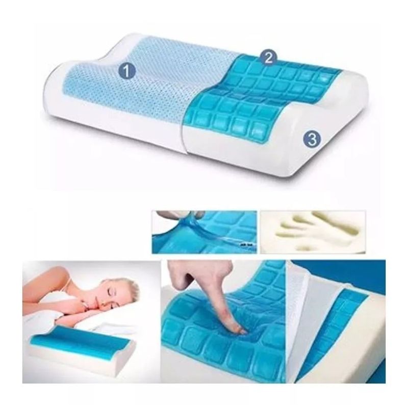 GENERICO - Almohada Gel Memory Foam Cool Pillow Viscoelástica Ortopédica Genieka