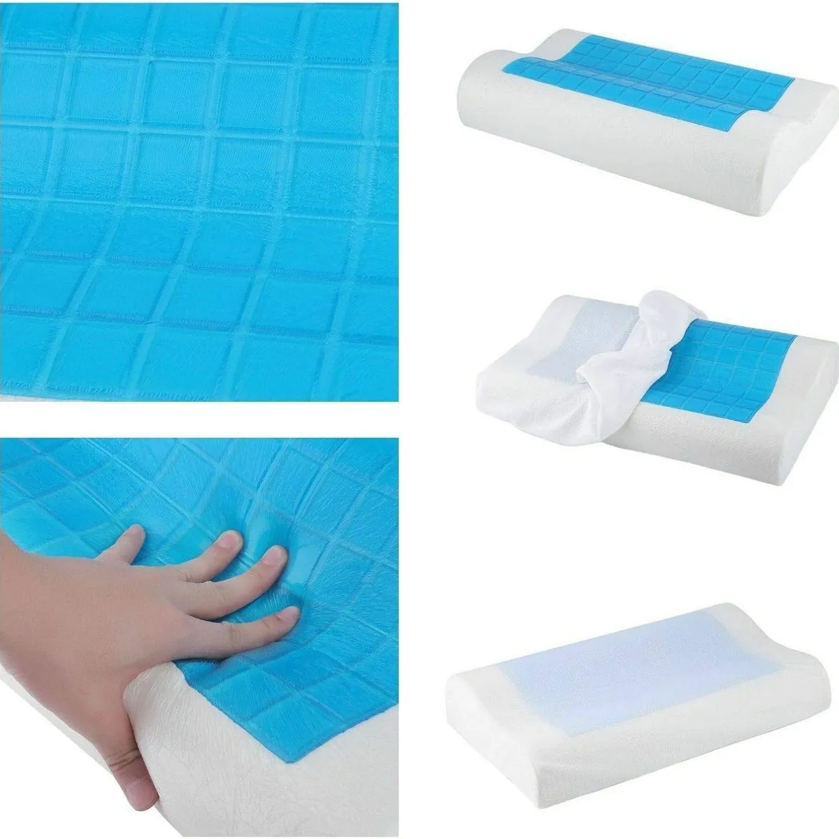 GENERICO - Almohada Gel Memory Foam Cool Pillow Viscoelástica Ortopédica Genieka