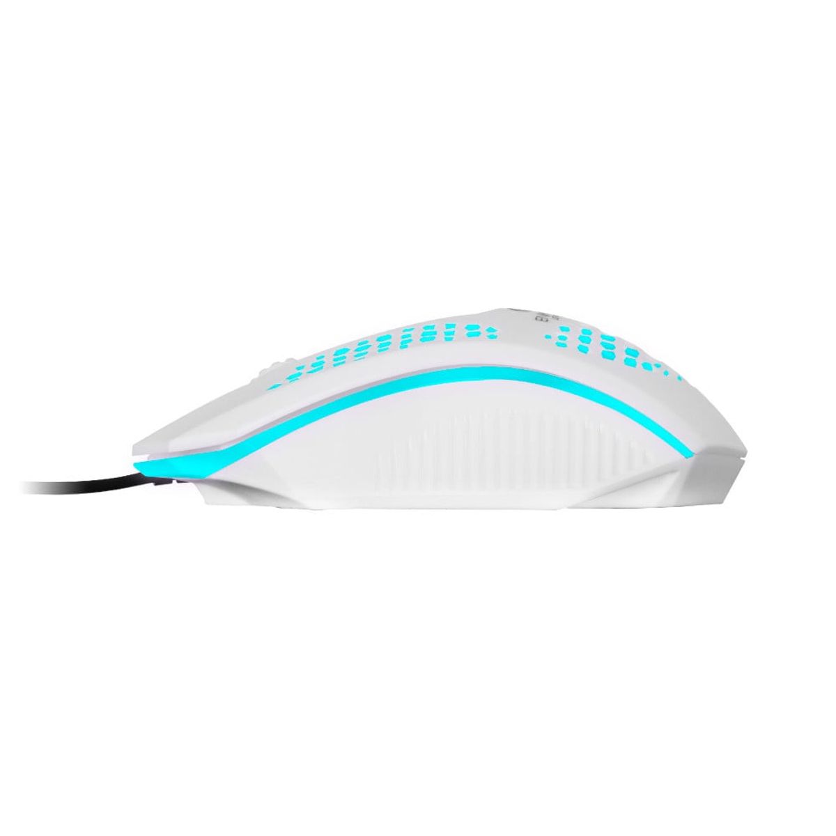 ENKORE - Mouse Gamer Alámbrico Enkore Levitron 107 Blanco Ilumincación LED
