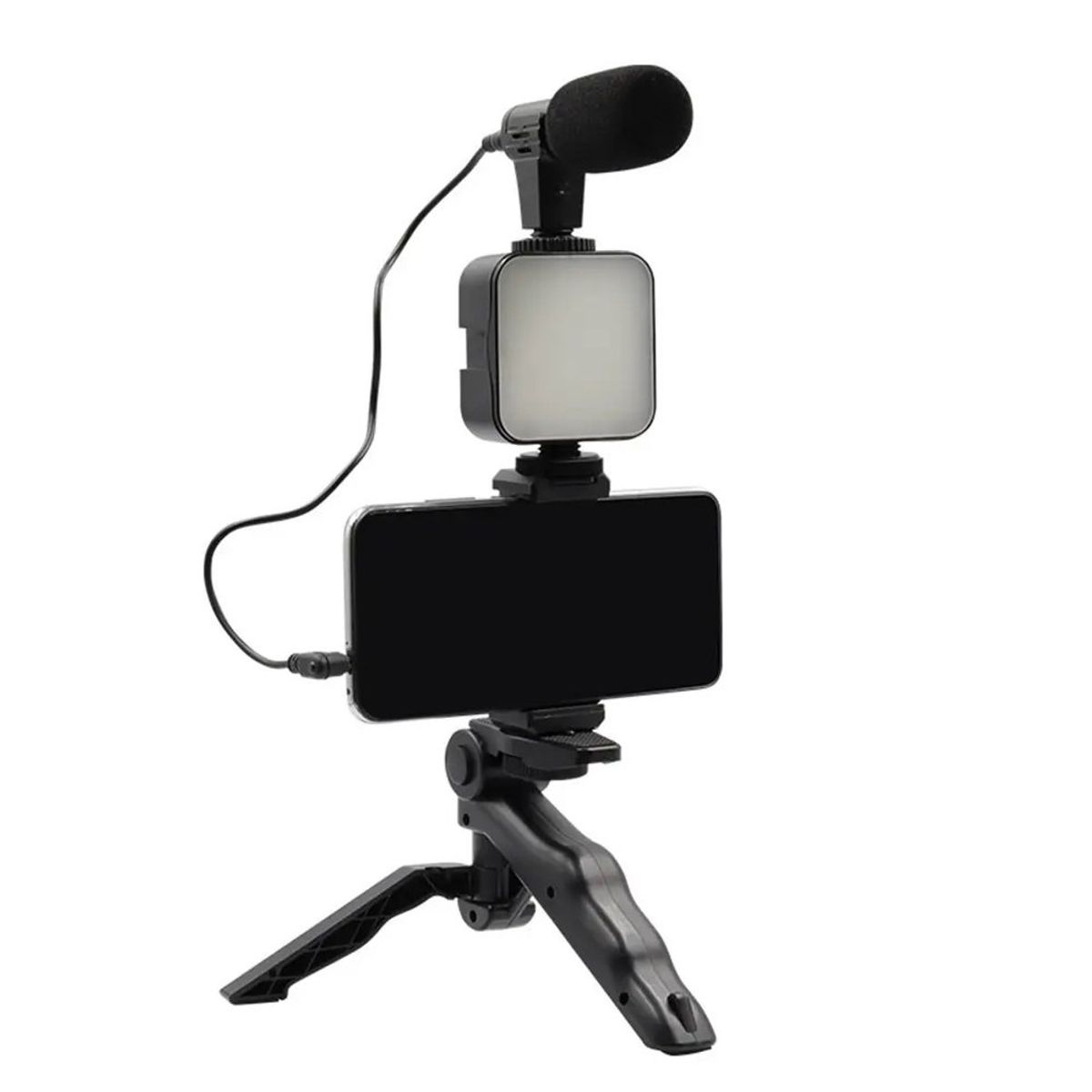 GENERICO - Kit de Grabación con Micrófono Luz Led Bluetooh y Trípode AY-49