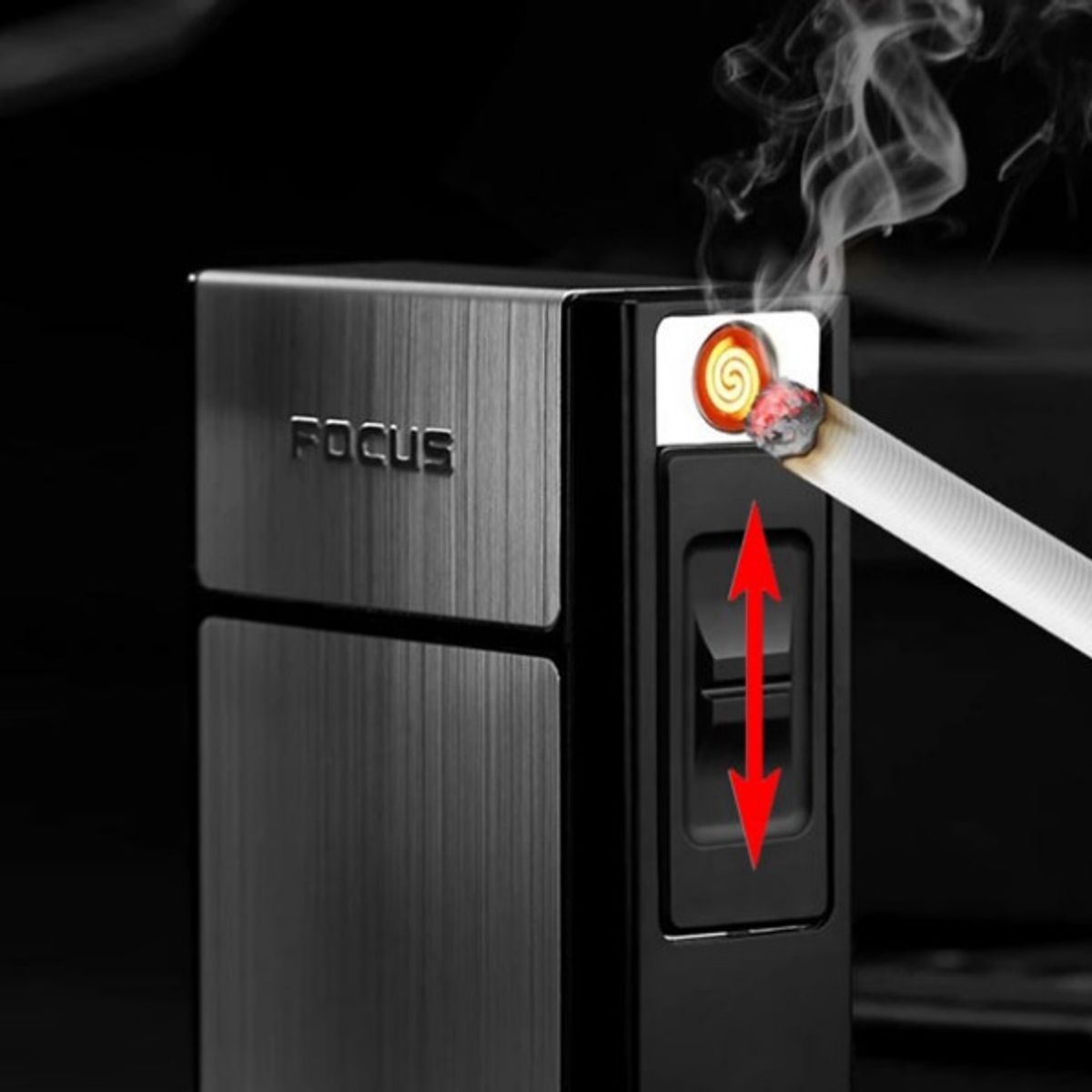 GENERICO - Encendedor Electrónico Recargable Porta cigarrera Carga USB