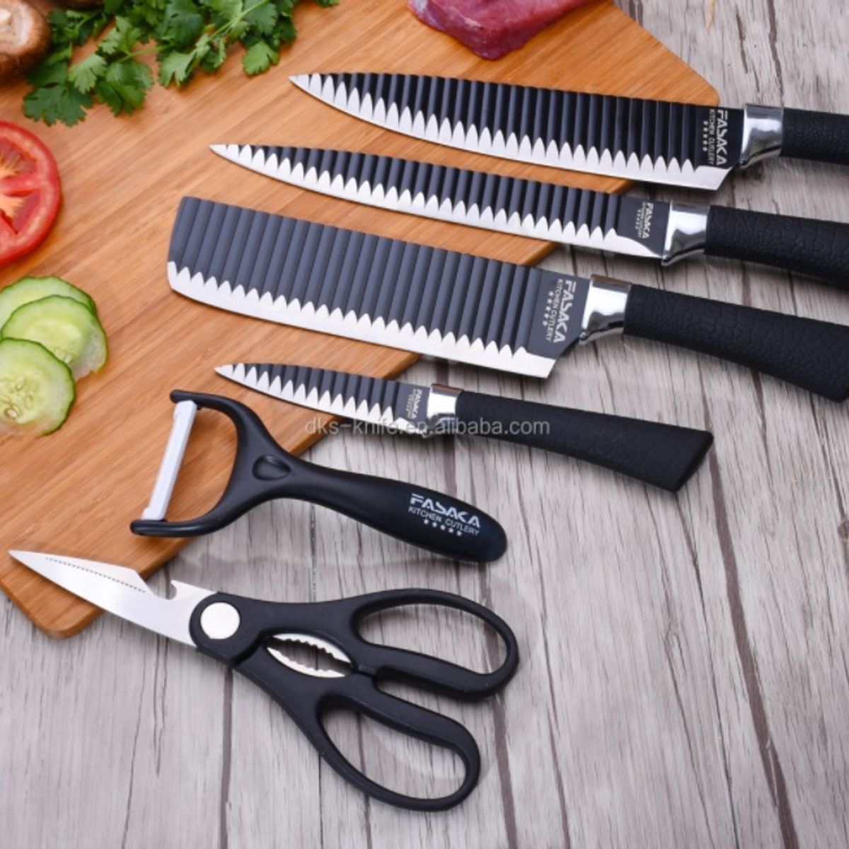 GENERICO - Set de Cuchillos de 6 PCS Colección de Cuchillos Cocina pelador