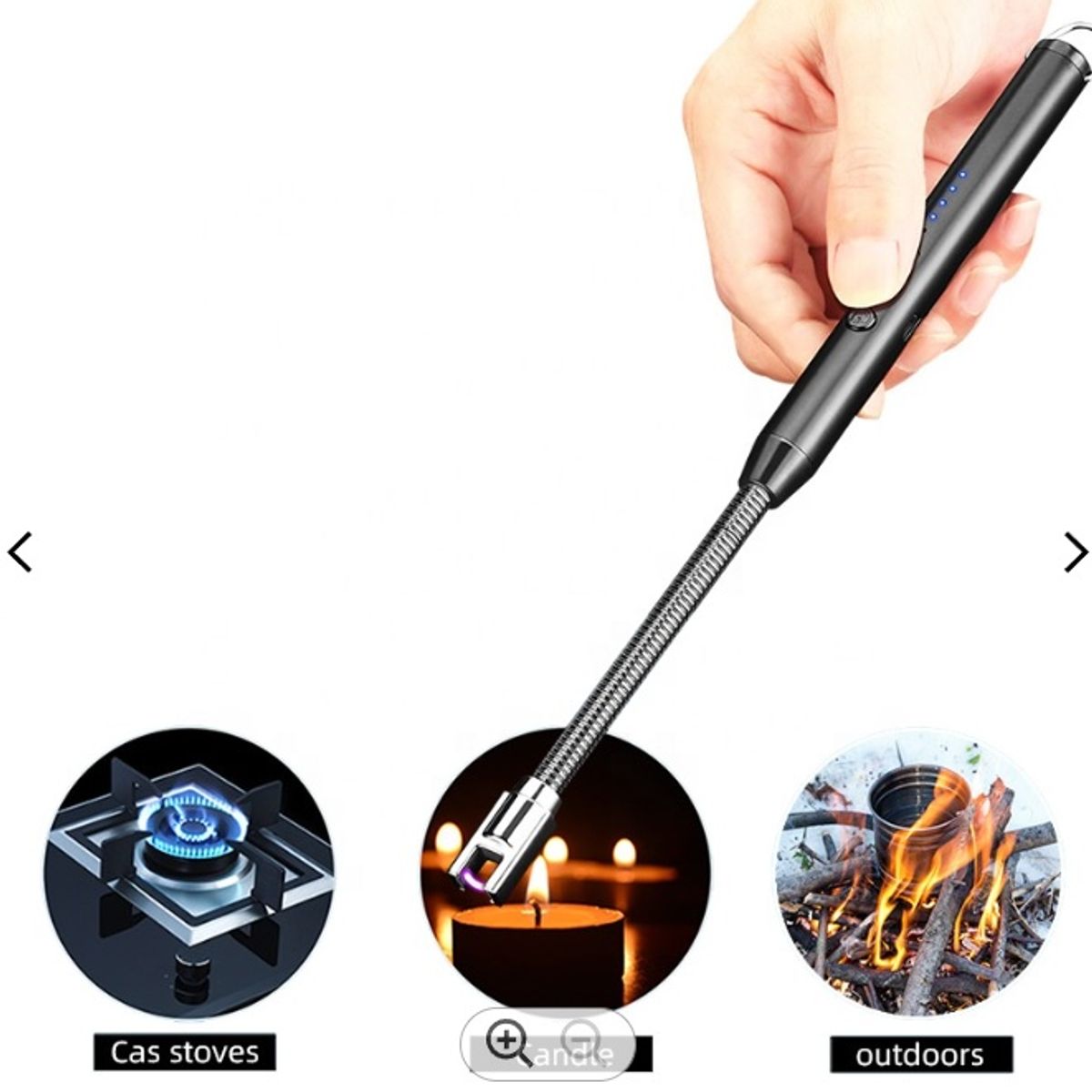 GENERICO - Encendedor Eléctrico USB Recargable para Cocina Carbon Plata