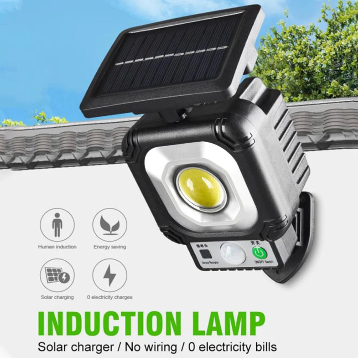 GENERICO - Reflector Solar Recargable Sensor de Movimiento Led Luz Lampara - Ojo