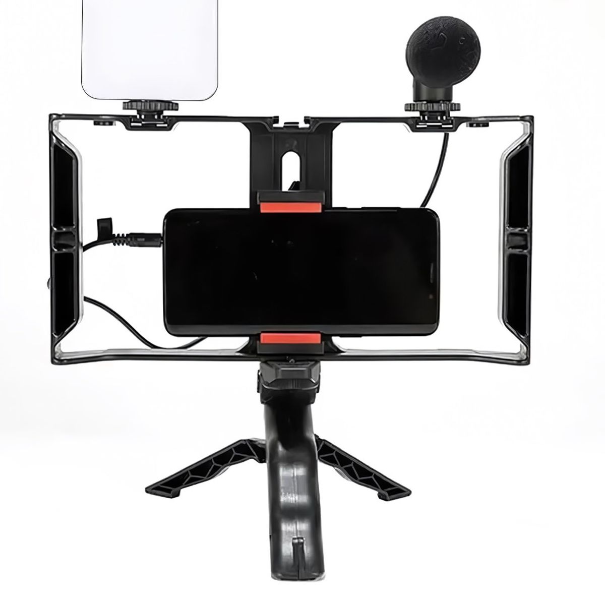 GENERICO - Kit de Grabación con Micrófono Luz Led Bluetooh y Trípode AY-49X