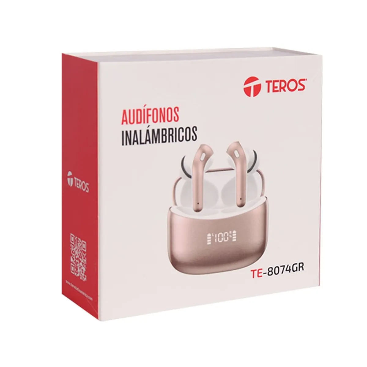 TEROS - Audífonos TEROS TE-8074GR Bluetooth TWS RosaDorado