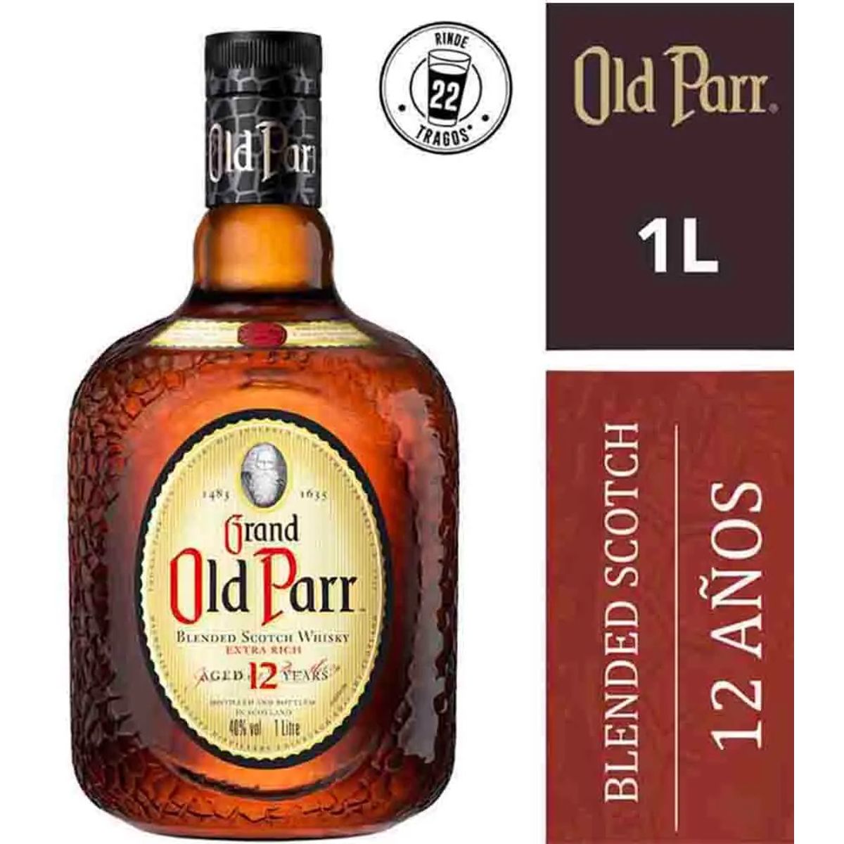 OLD PARR - Whisky Old Parr 12 Años 1L