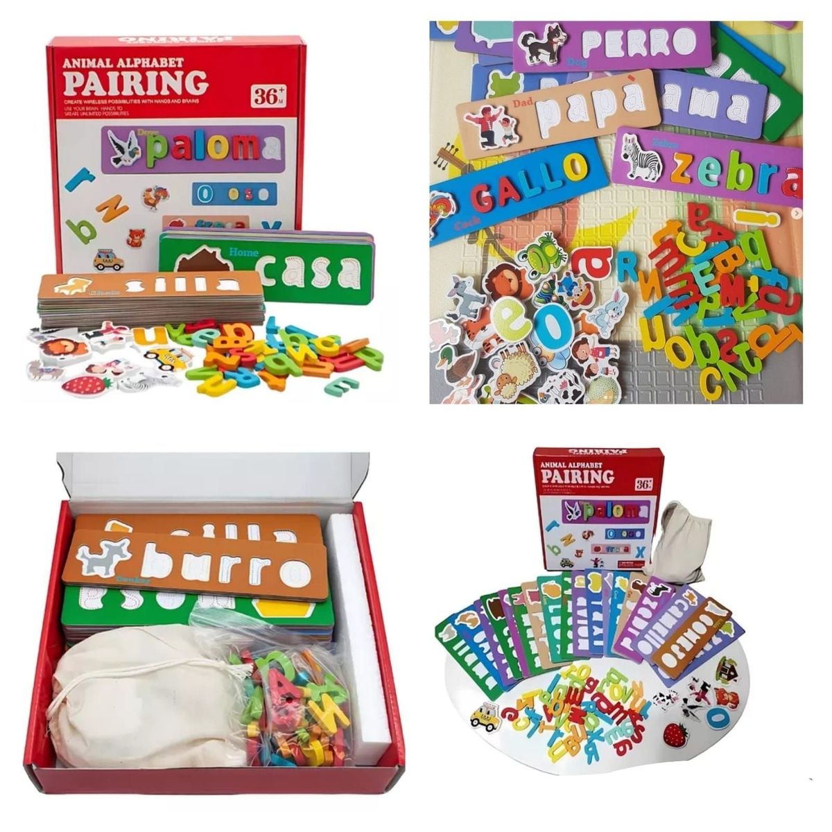 ABS - Formando palabras Juego didáctico - Animal Alphabet pairing