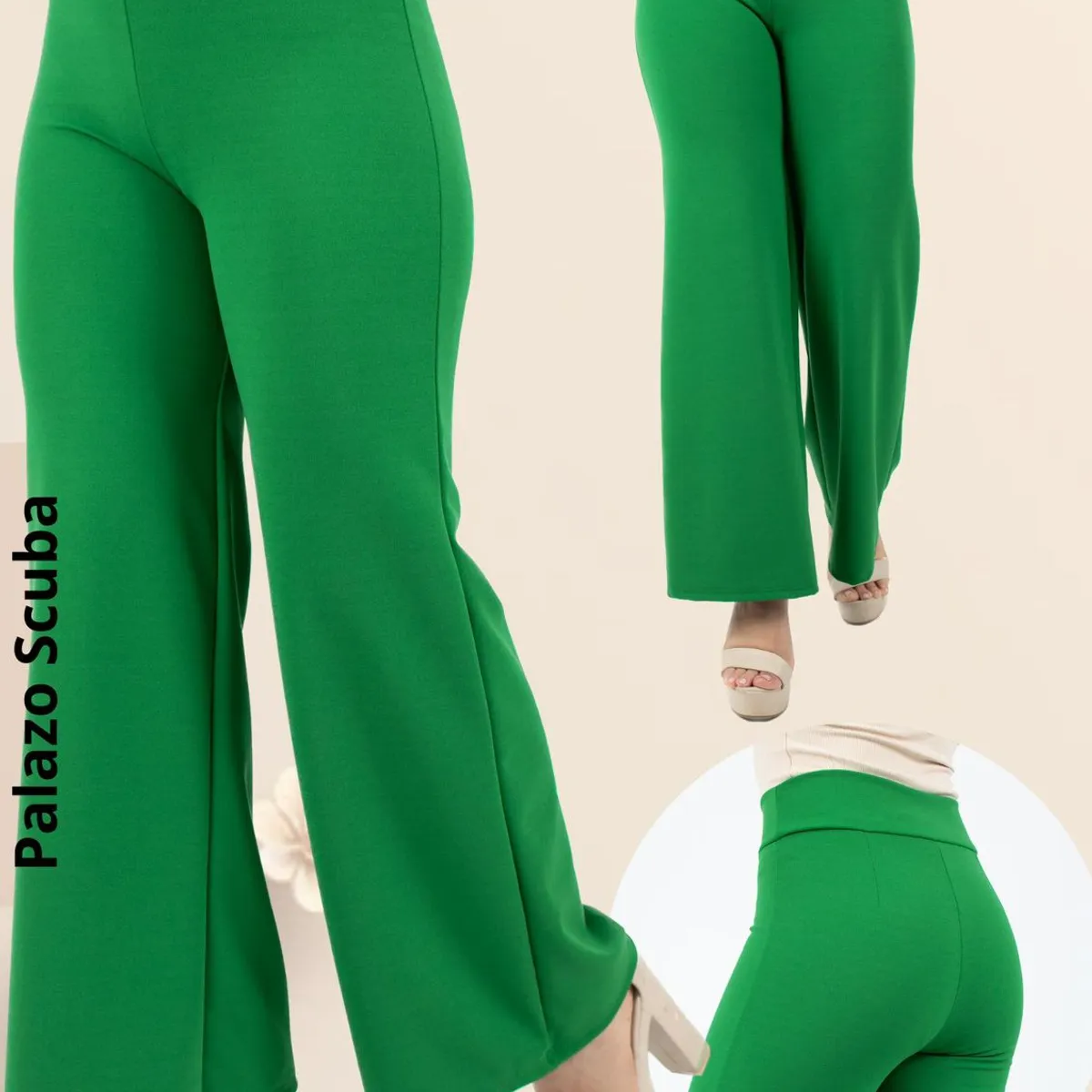 GENERICO - PANTALÓN  PALAZO DE DAMA SCUBA LICRADO