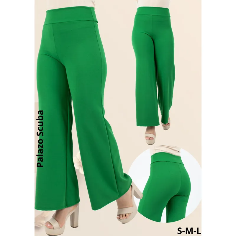 GENERICO - PANTALÓN  PALAZO DE DAMA SCUBA LICRADO