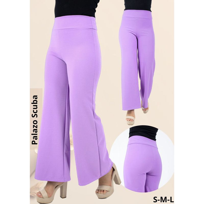 GENERICO - PANTALÓN  PALAZO DE DAMA SCUBA LICRADO